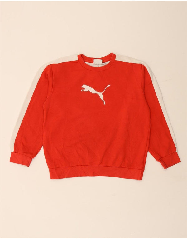 PUMA Grafisk Sweatshirt-trøje til drenge 11-12 år Rød Colourblock Bomuld