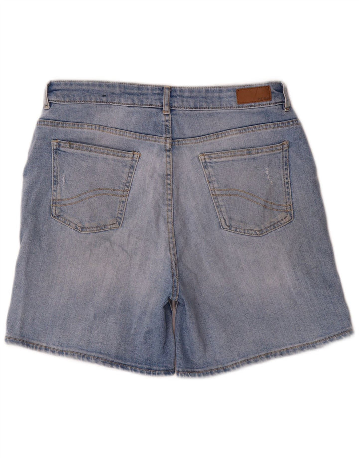 Fat Face Womens Distressed Denim Shorts UK 12 Medium W30 Blue Cotton