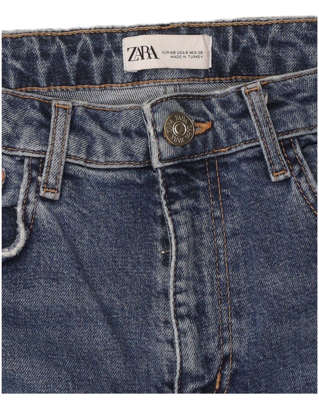 ZARA Dame Distressed Slim Jeans EU 40 Medium W30 L26 Blå