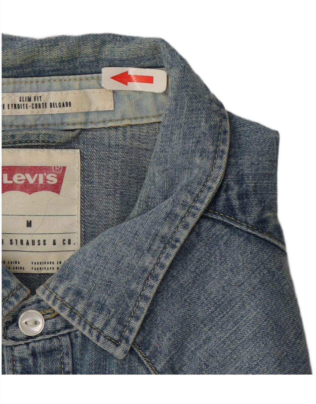 Levi's Slim Fit denimskjorte til mænd mellemblå bomuld