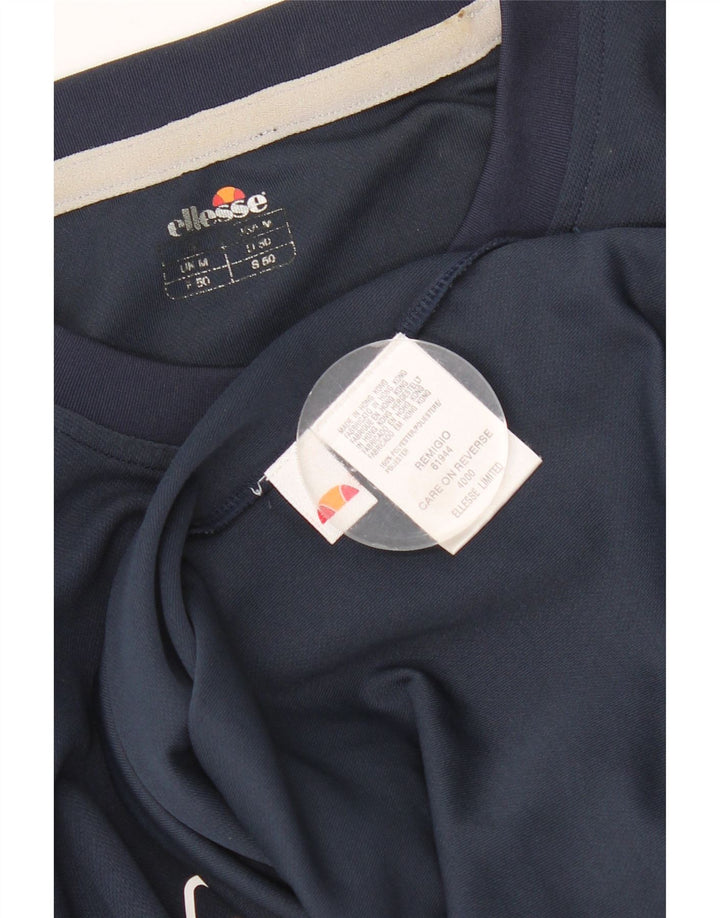ELLESSE Herre grafisk T-shirt Top Medium Marineblå Polyester