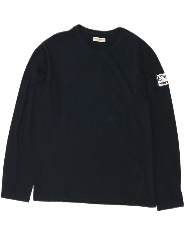 EMPORIO ARMANI Herre grafisk top Langærmet lille sort bomuld