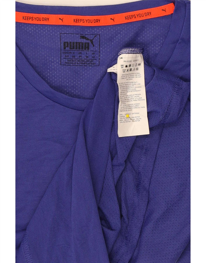 Puma T-Shirt Top UK 10 Lille Lilla Polyester