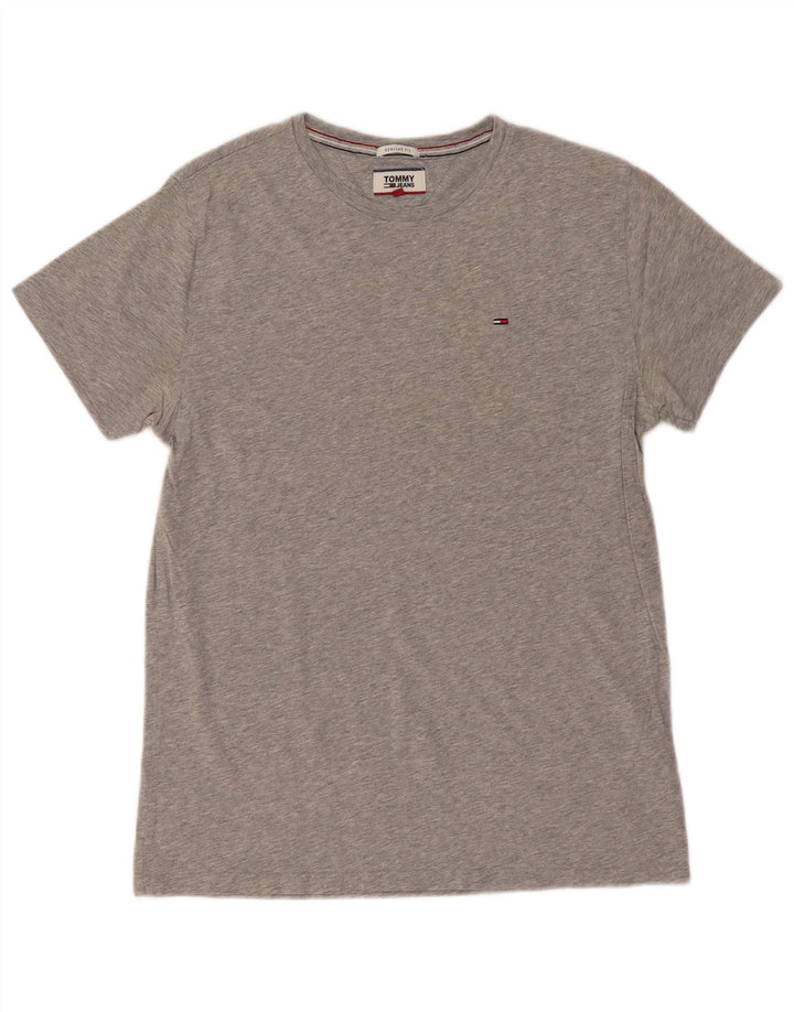 TOMMY HILFIGER Mens Regular Fit T-Shirt Top Medium Grey Flecked