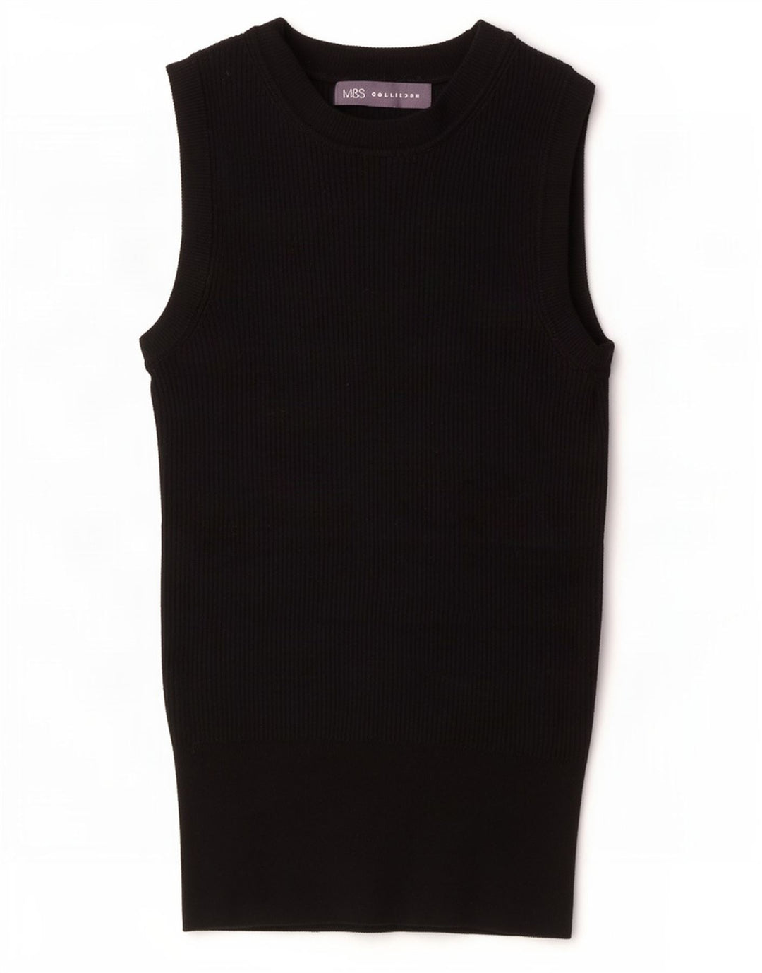 Marks & Spencer Dame Vest Tank Top UK 8 Small Black Viscose
