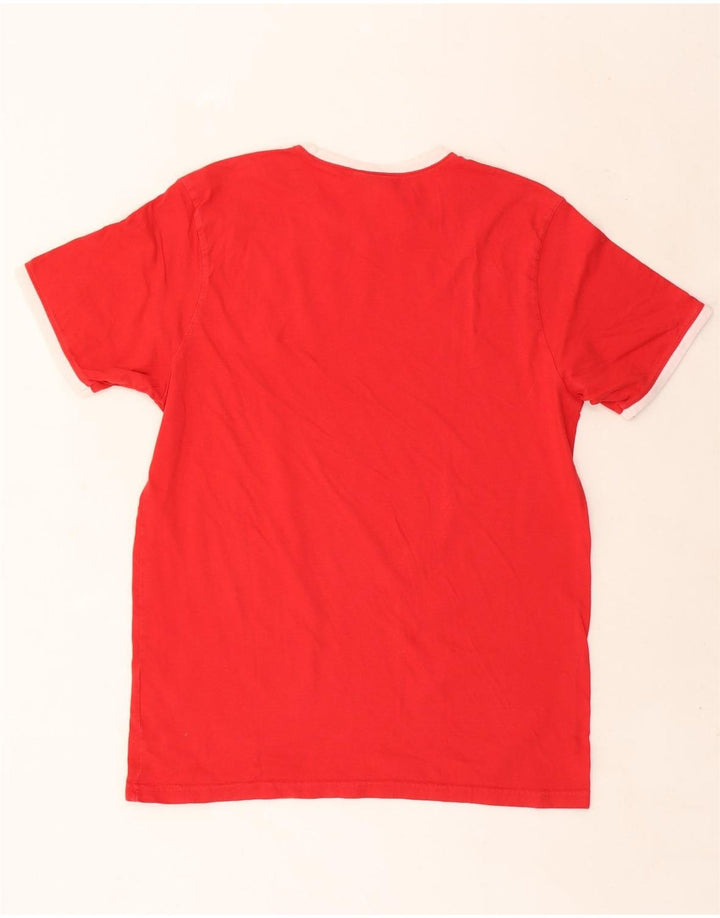 Ellesse Herre Grafisk T-Shirt Top Stor Rød Bomuld
