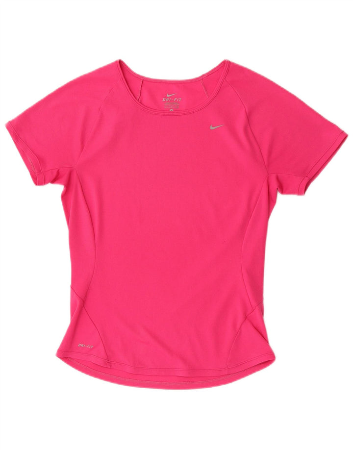 Nike Dame Dri Fit T-Shirt Top UK 10 Lille Pink