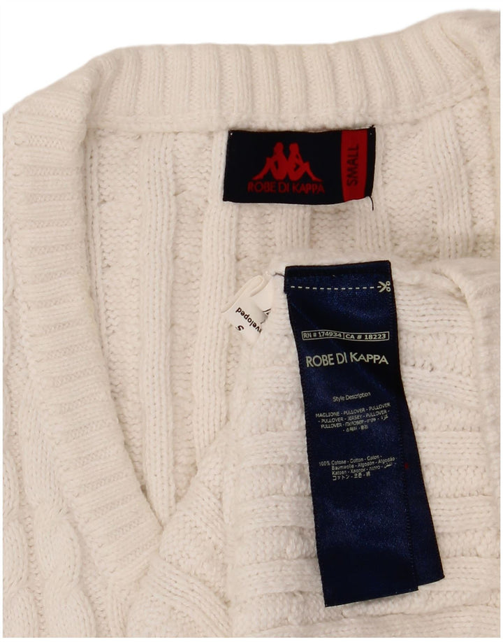 Kappa Dame V-hals sweater UK 10 Small White Bomuld