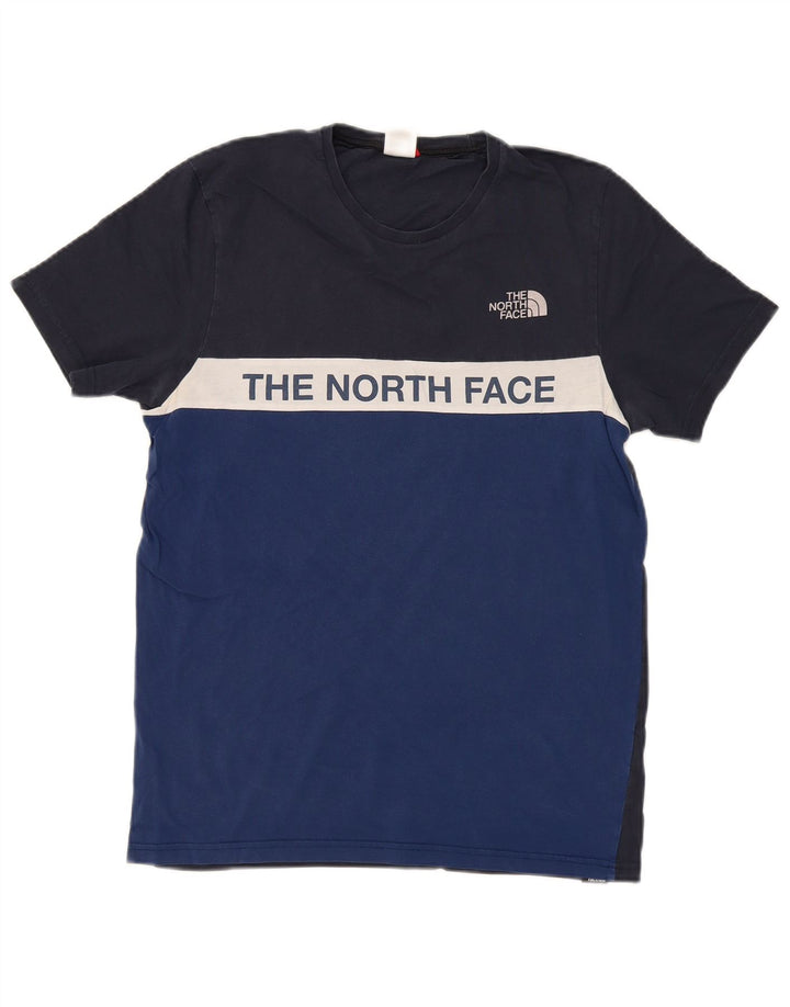 THE NORTH FACE Grafisk T-shirt top til mænd, lille blå farveblok bomuld