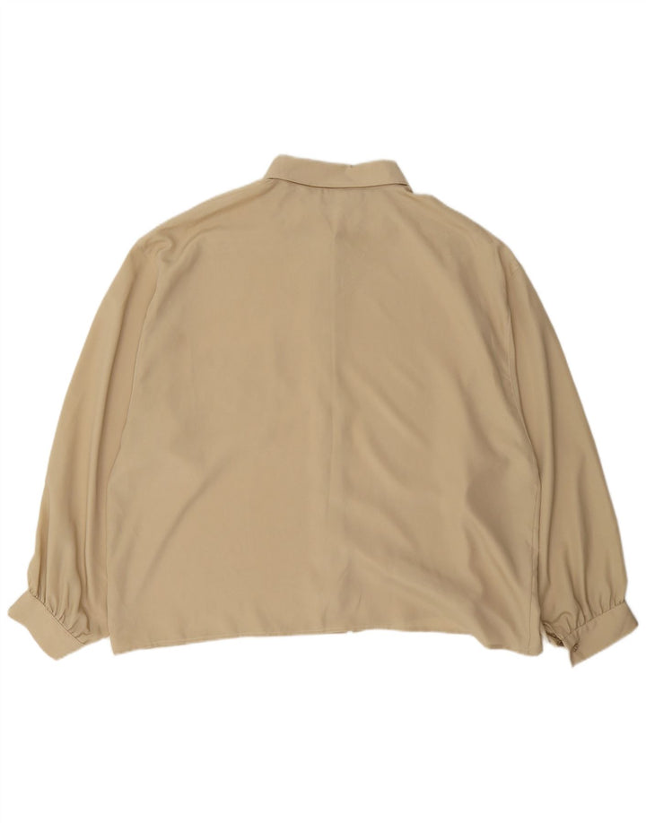Luisa Spagnoli skjortebluse til kvinder UK 18 XL Beige Polyester