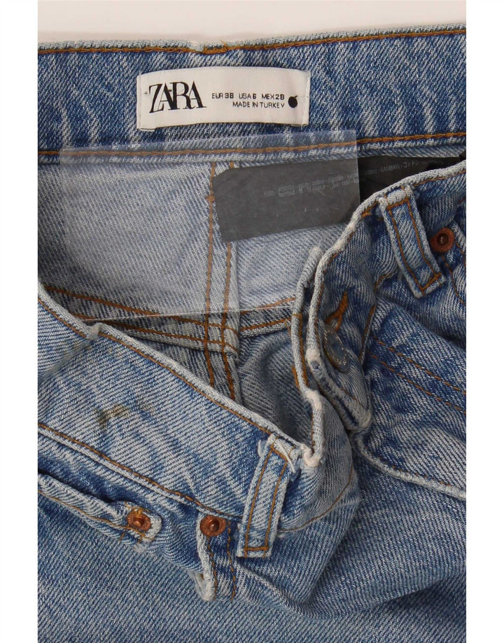 Zara Dame Denim Shorts EU 38 Small W28 Blue Cotton