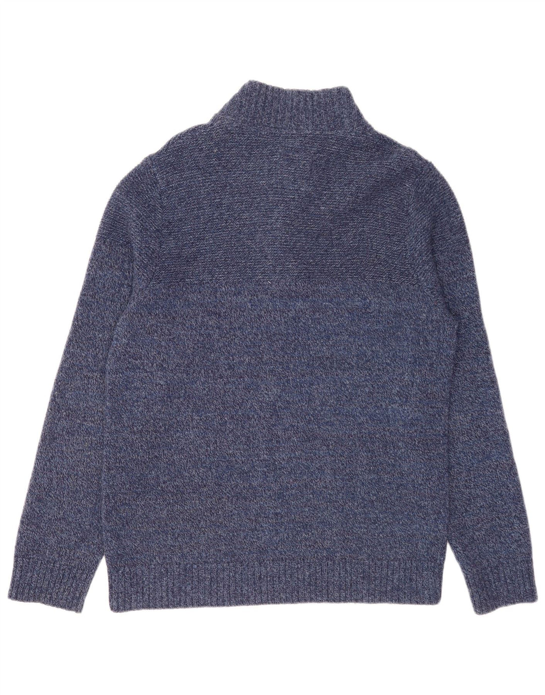 Fat Face Herre Button Neck Jumper Sweater Stor Marineblå Stribet Uld