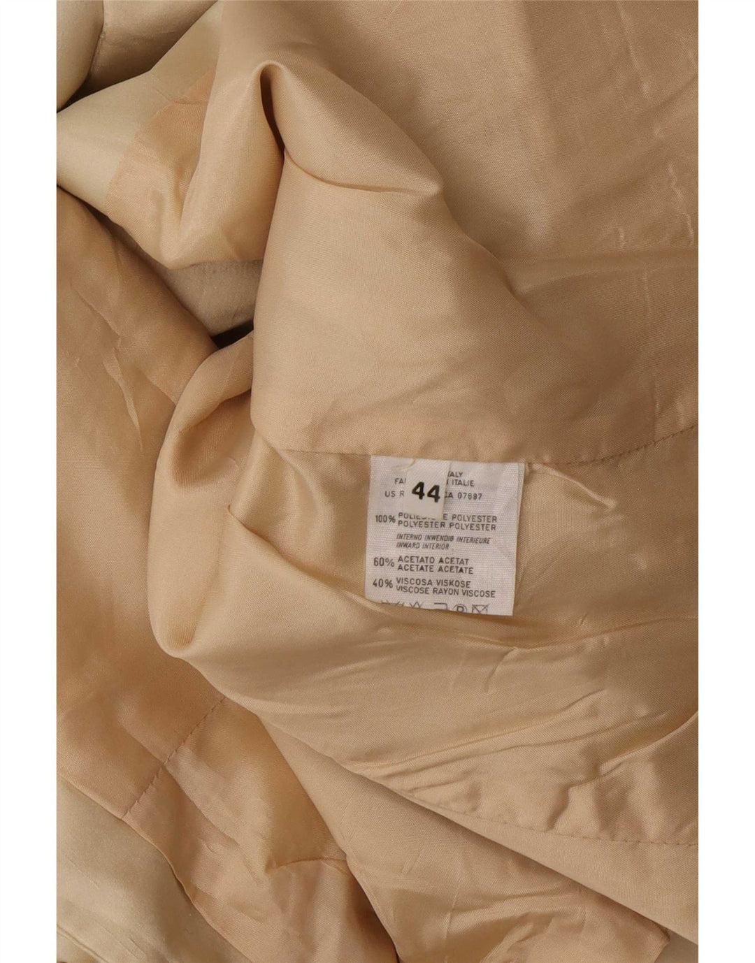 Benetton Womens Crop 3-knaps blazerjakke IT 44 Medium Beige Polyester