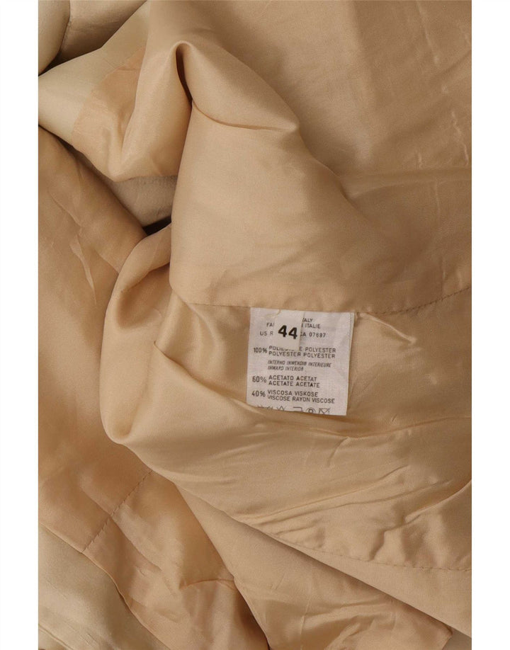Benetton Womens Crop 3-knaps blazerjakke IT 44 Medium Beige Polyester