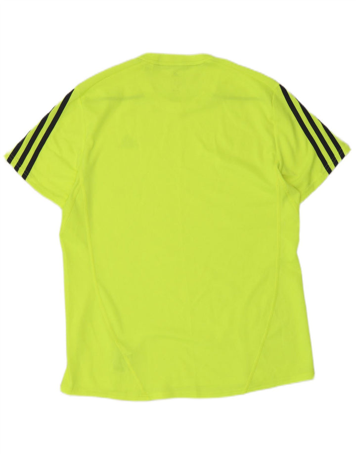 Adidas Herre Climalite T-Shirt Top Medium Gul Polyester