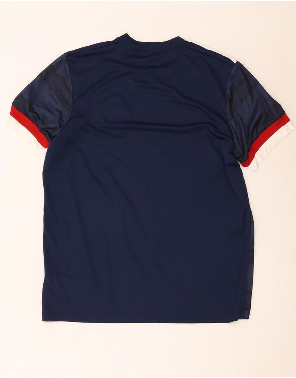 Adidas Herre Ferrari grafisk T-shirt top XL marineblå stribet polyester