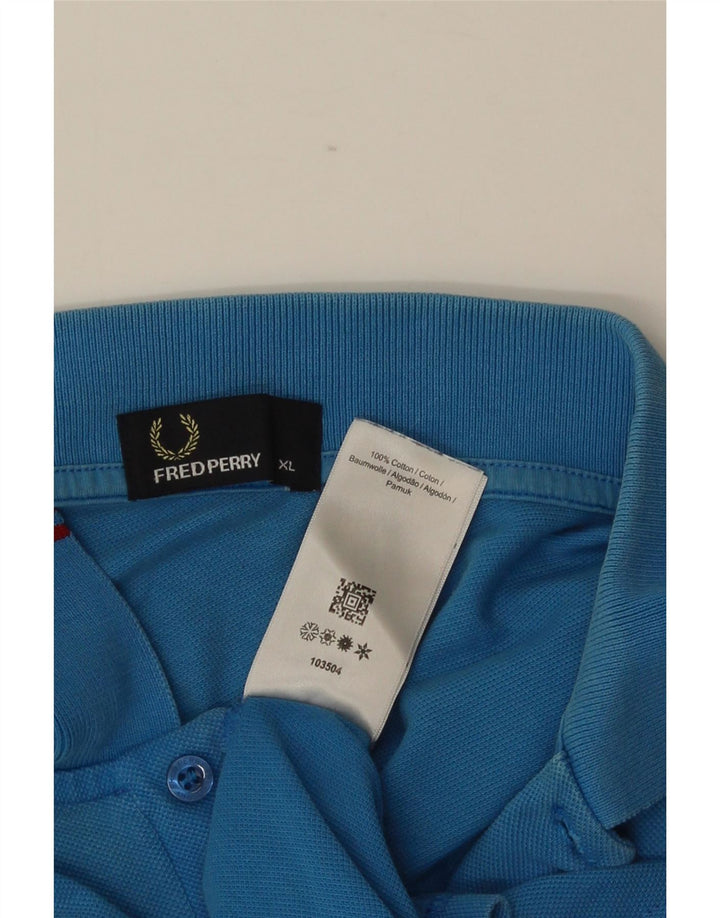 Fred Perry herre poloshirt XL blå bomuld