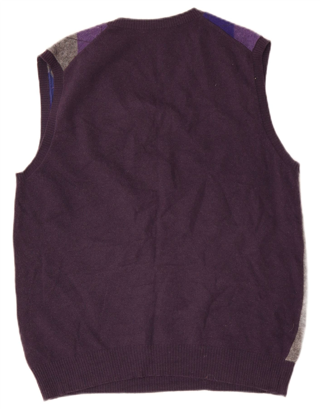 Benetton Herrevest Tank Top Medium Navy Blue Argyle/Diamond