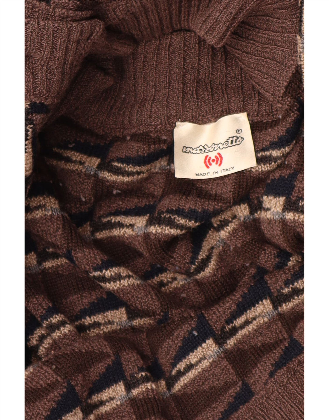 Mazzonetto Herre Cardigan Sweater XL Brun Geometrisk