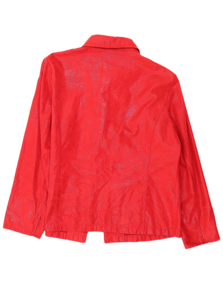 Carol Womens Poncho Blazer Jacket UK 18 XL Rød plettet polyester