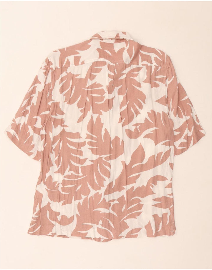 Diesel Herre Kortærmet Skjorte Large White Floral Rayon