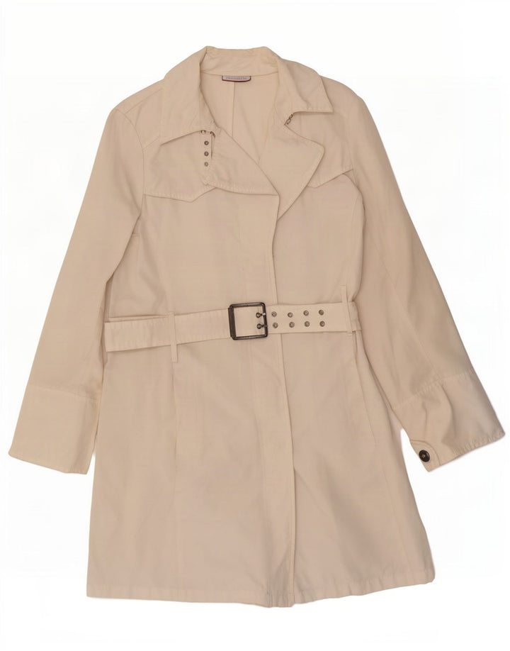 Max & Co. Trench Coat til kvinder UK 14 Medium Off White Polyamid