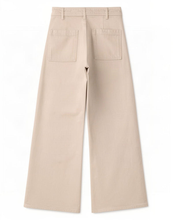 Zara Womens The Marine Jeans med høj talje og brede ben EU 36 XS W26 L28 Off White