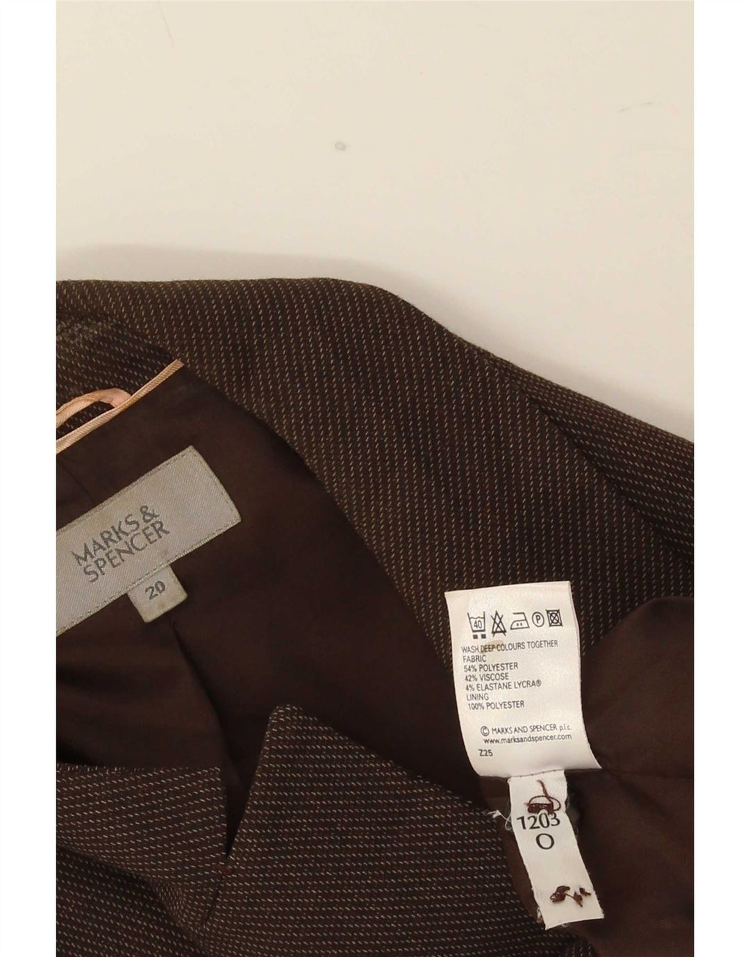 Marks & Spencer Dame 1 Knap Blazer Jakke UK 20 2XL Brun Polyester
