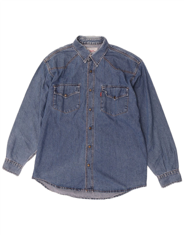 Perry's denimskjorte til mænd, stor blå