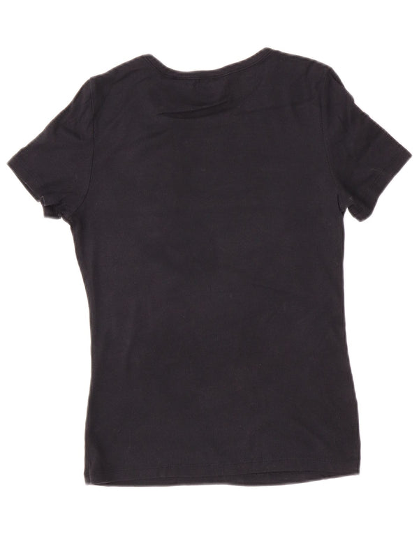 Levi's Dame T-Shirt Top UK 12 Medium Sort Bomuld