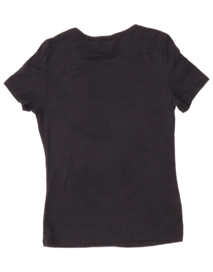 Levi's Dame T-Shirt Top UK 12 Medium Sort Bomuld