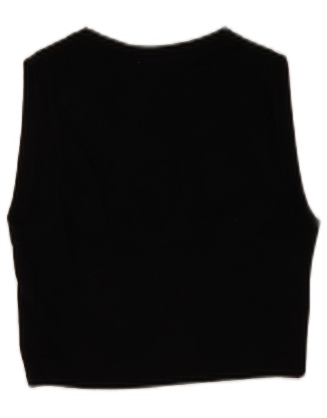 Zara Womens Crop Vest Top UK 12 Medium Black Viscose