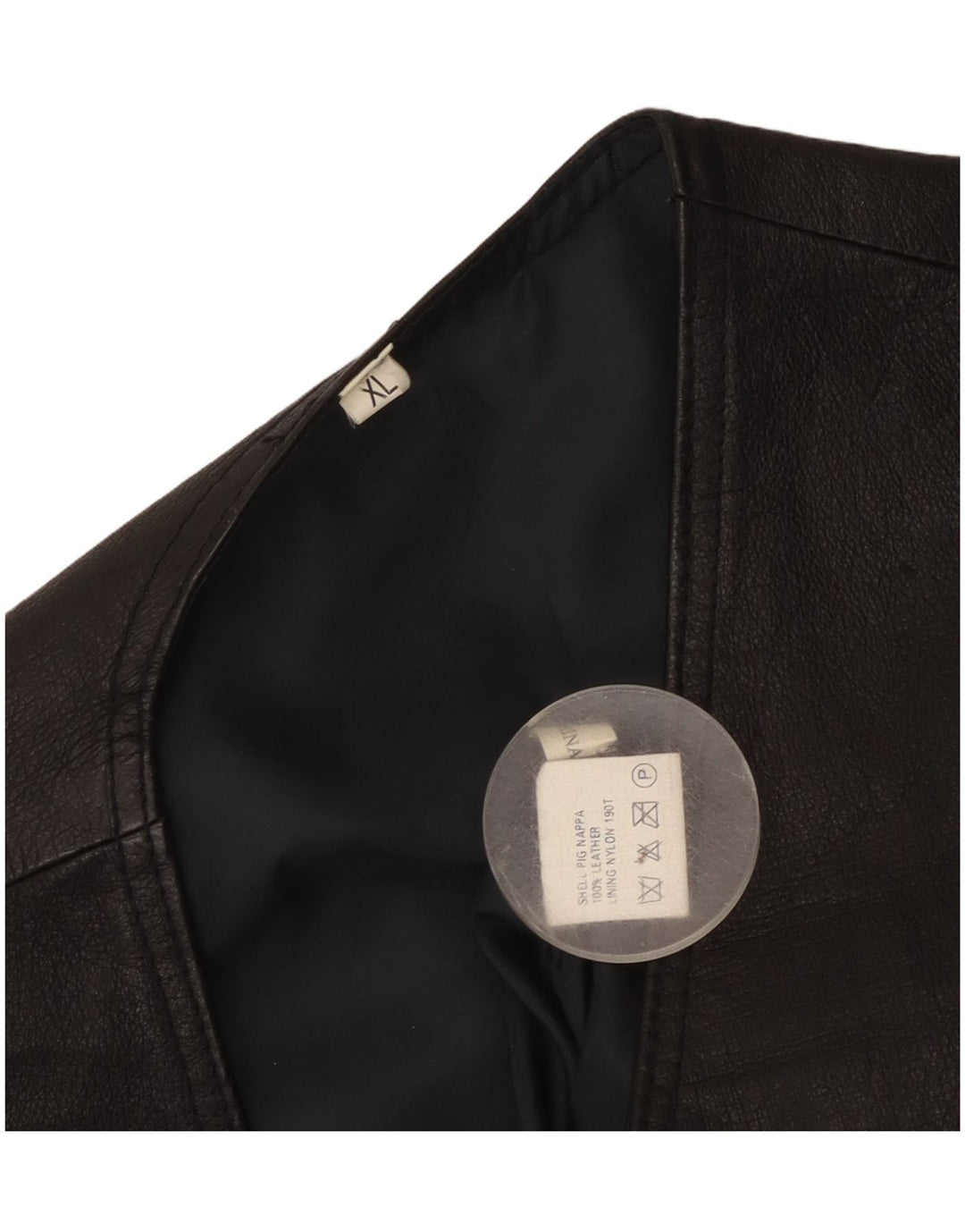 Vintage herre læder vest XL sort læder