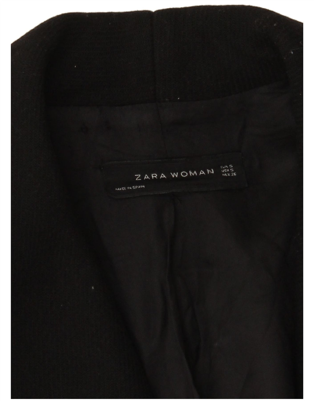 Zara Womens Open Overcoat UK 10 Small Black