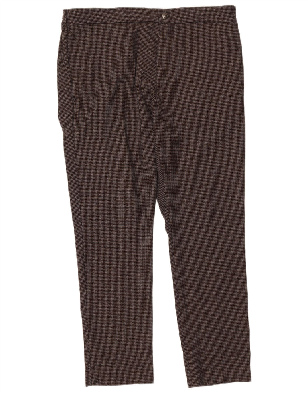 Replay Straight Chino-bukser til mænd W36 L30 Brown Houndstooth Polyester