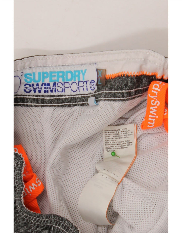 Superdry Grafiske svømmeshorts til mænd XL Grå Flecked Polyester