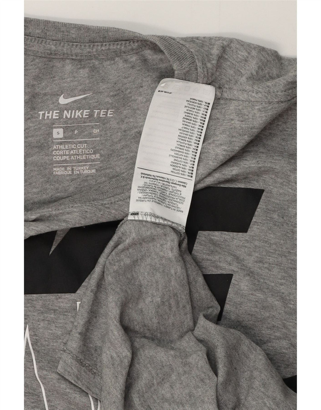 NIKE Herre Athletic Fit Grafisk T-shirt Top Lille grå Bomuld