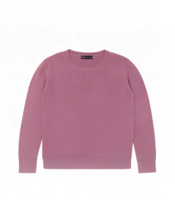 Marks & Spencer Dame Boat Neck Jumper Sweater UK 10 Small Purple Acryl