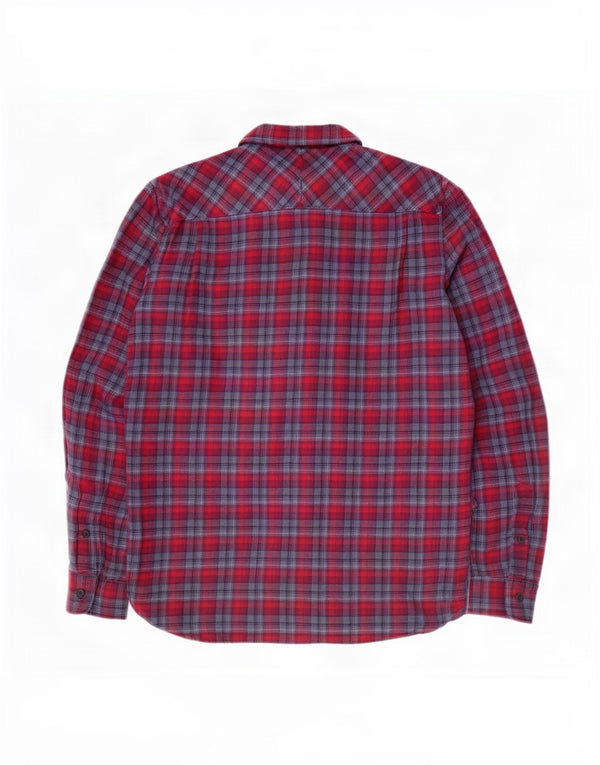 French Connection Mens Flannel Shirt Medium Red Check Cotton