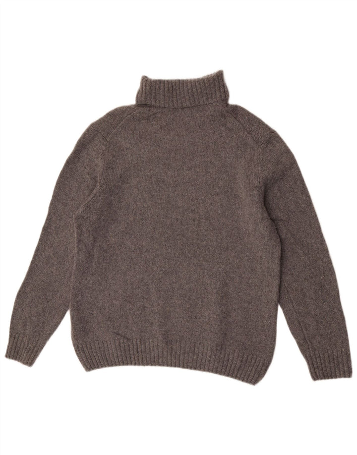 Zara Dame Rullehals Sweater UK 16 Stor Grå Uld