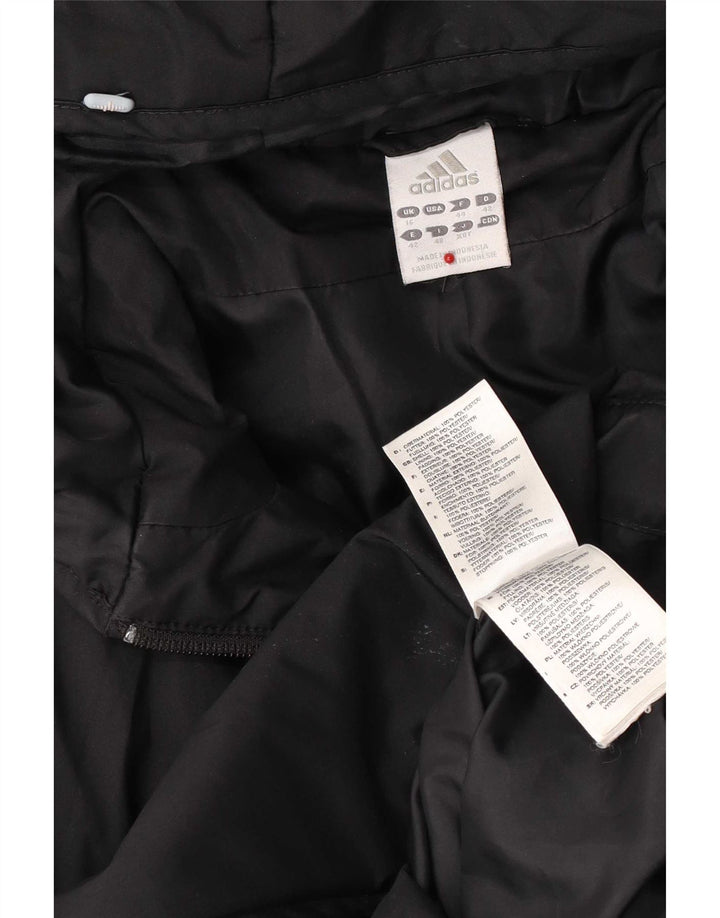 Adidas Dame Hooded Windbreaker Coat UK 16 Large Black Polyester