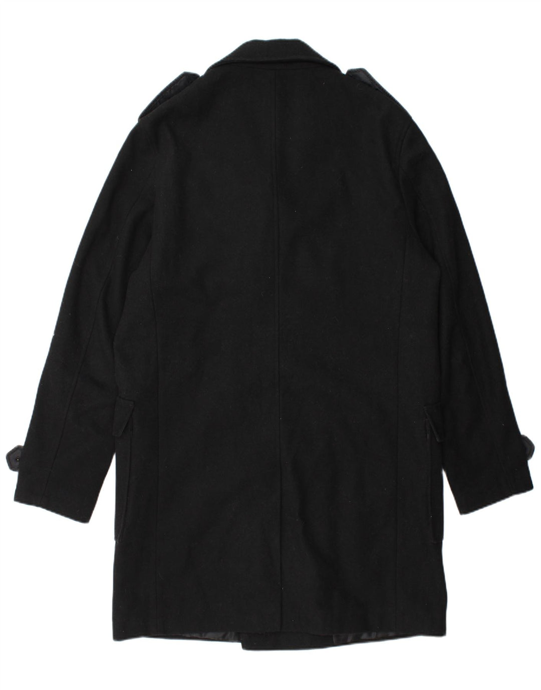 STANLEY ADAMS Herre Military Double Breasted Coat UK 40 Large Black