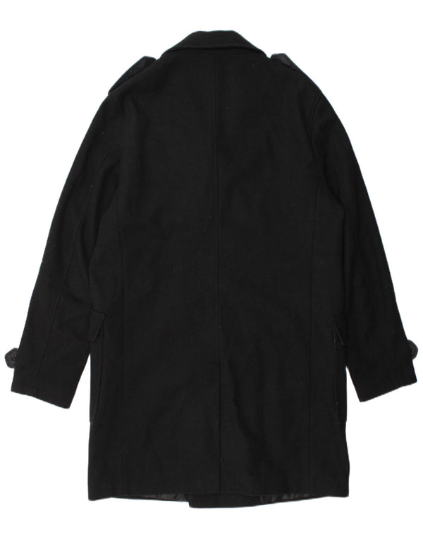 STANLEY ADAMS Herre Military Double Breasted Coat UK 40 Large Black