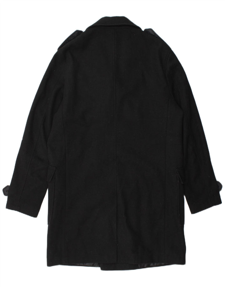 STANLEY ADAMS Herre Military Double Breasted Coat UK 40 Large Black