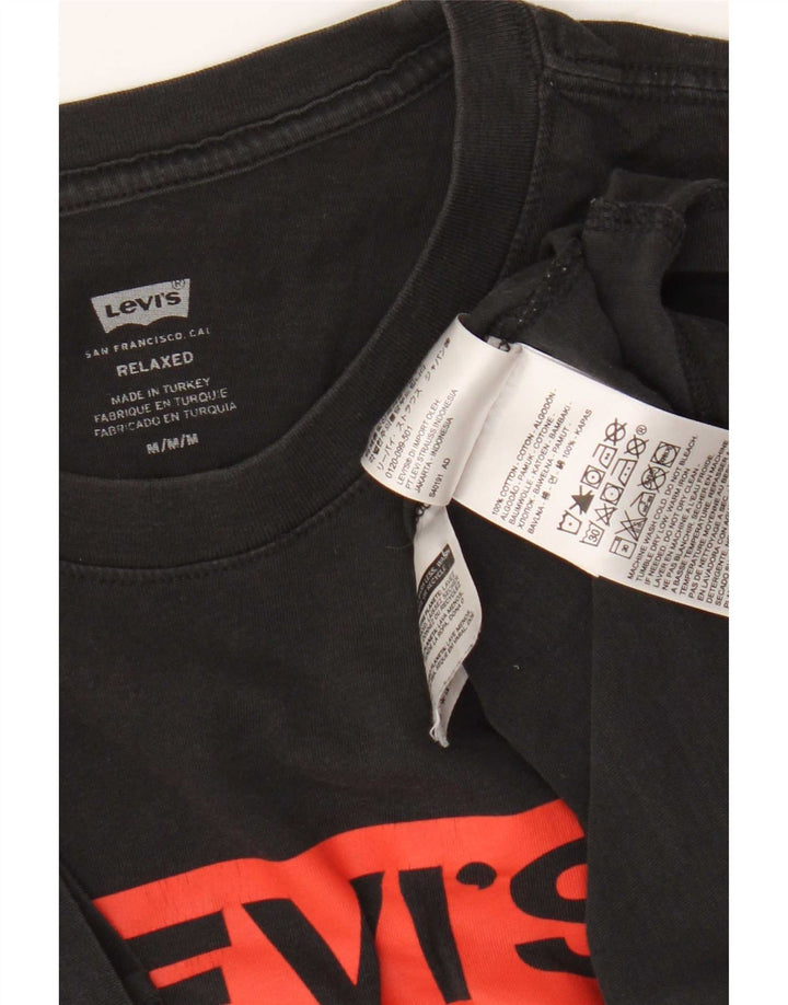 Levi's Herre Relaxed Fit Grafisk T-shirt Top Medium Sort Bomuld