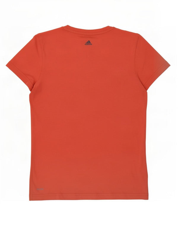 Adidas Dame Climalite Grafisk T-Shirt Top UK 10 Lille Pink Bomuld