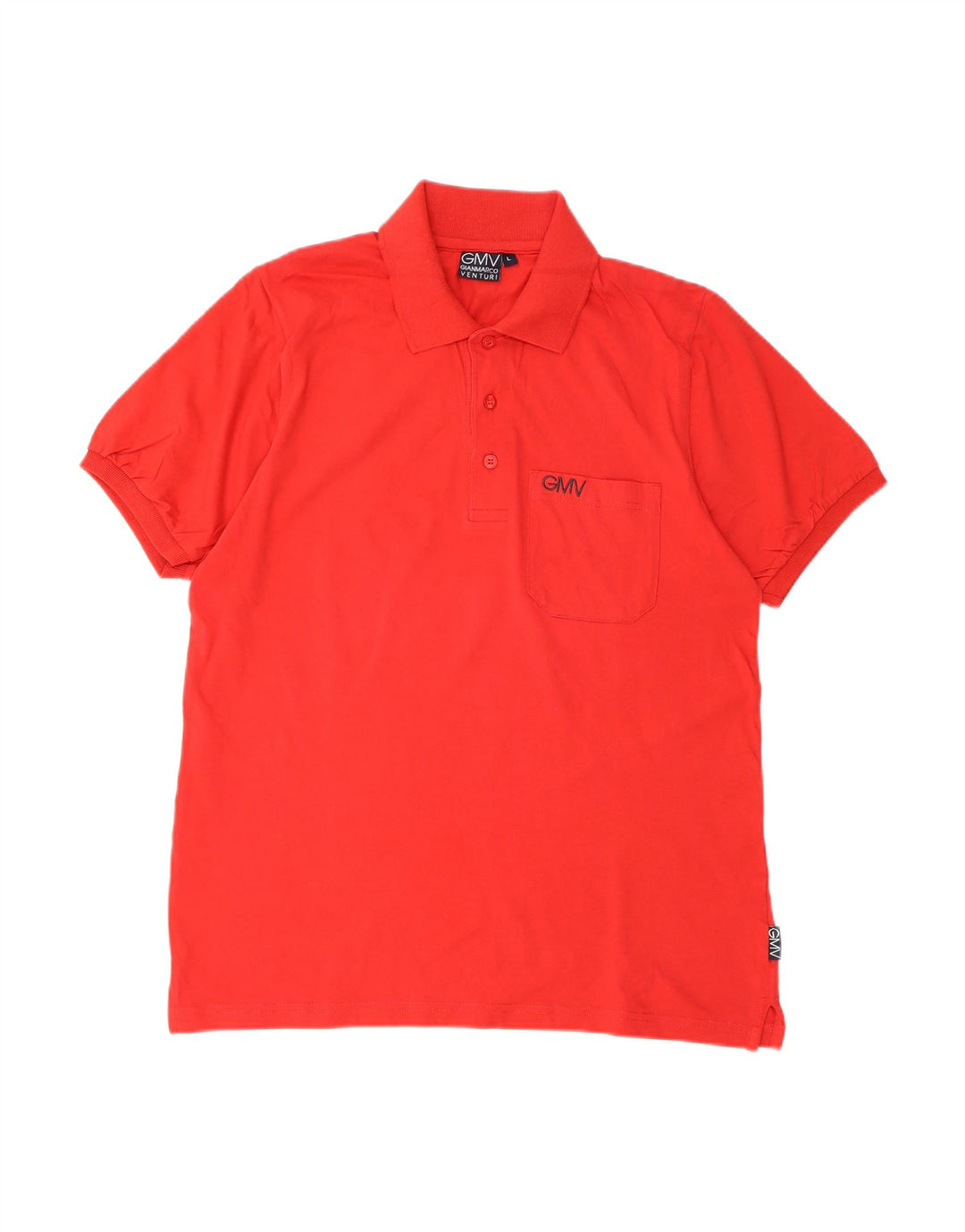 GIANMARCO VENTURI Mens Polo Shirt Large Red Cotton