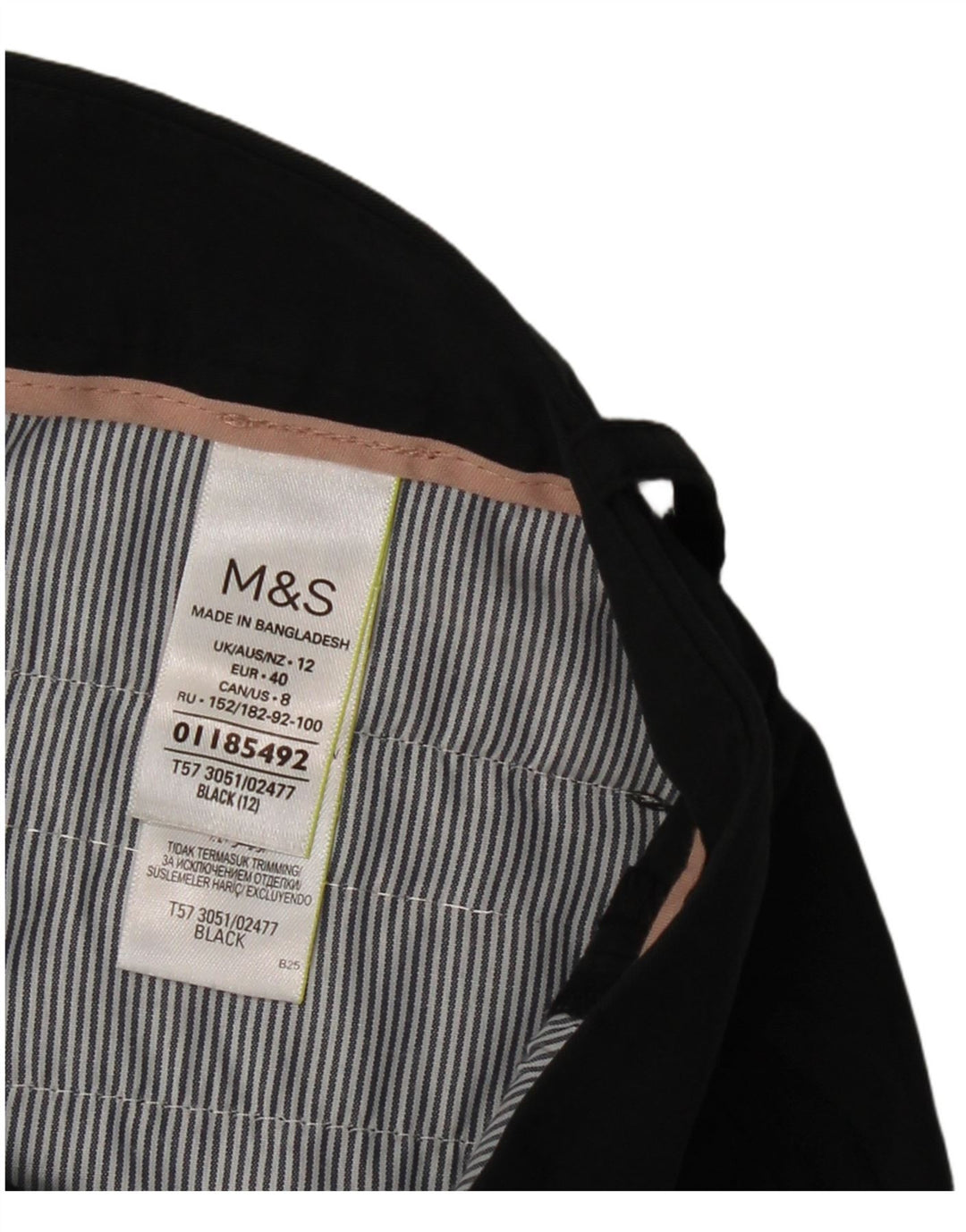 MARKS & SPENCER Womens Chino Shorts UK 12 Medium W32  Black Cotton