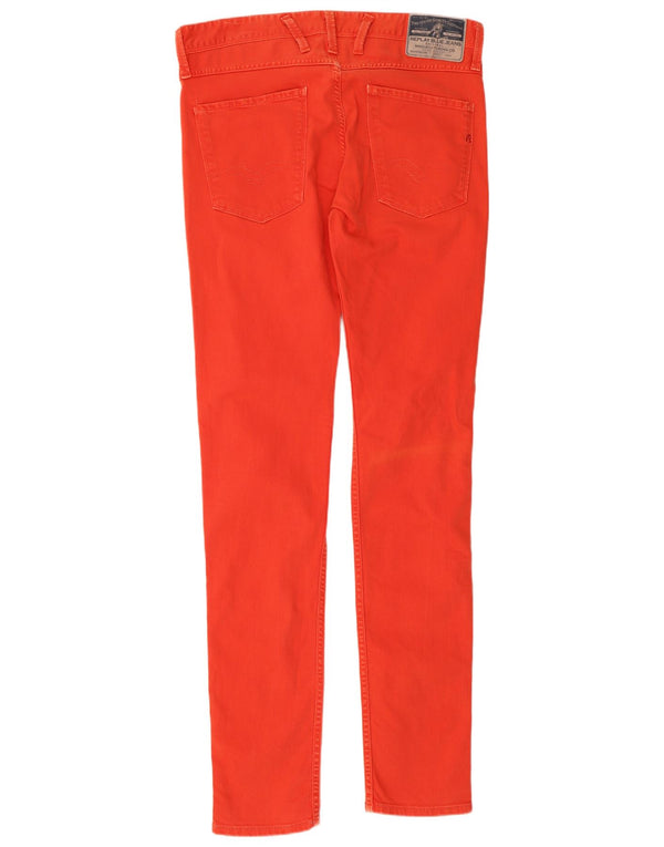 Replay Dame Anbass Slim Jeans W31 L34 Rød Bomuld