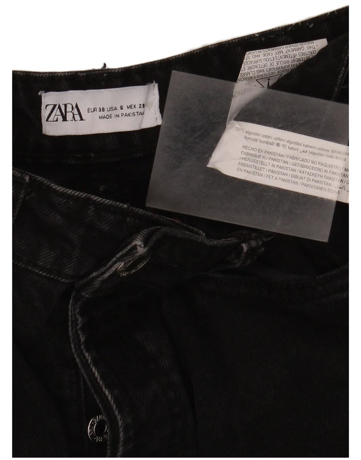 Zara Dame Straight Jeans EU 38 Small W28 L27 Sort Bomuld